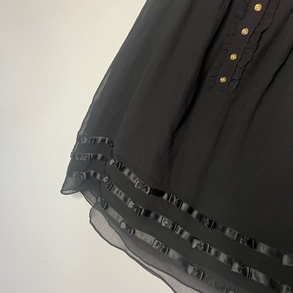 Juicy Couture Vintage Silk Babydoll Tank Top with bow bottom and buttons 6 - Picture 2 of 5